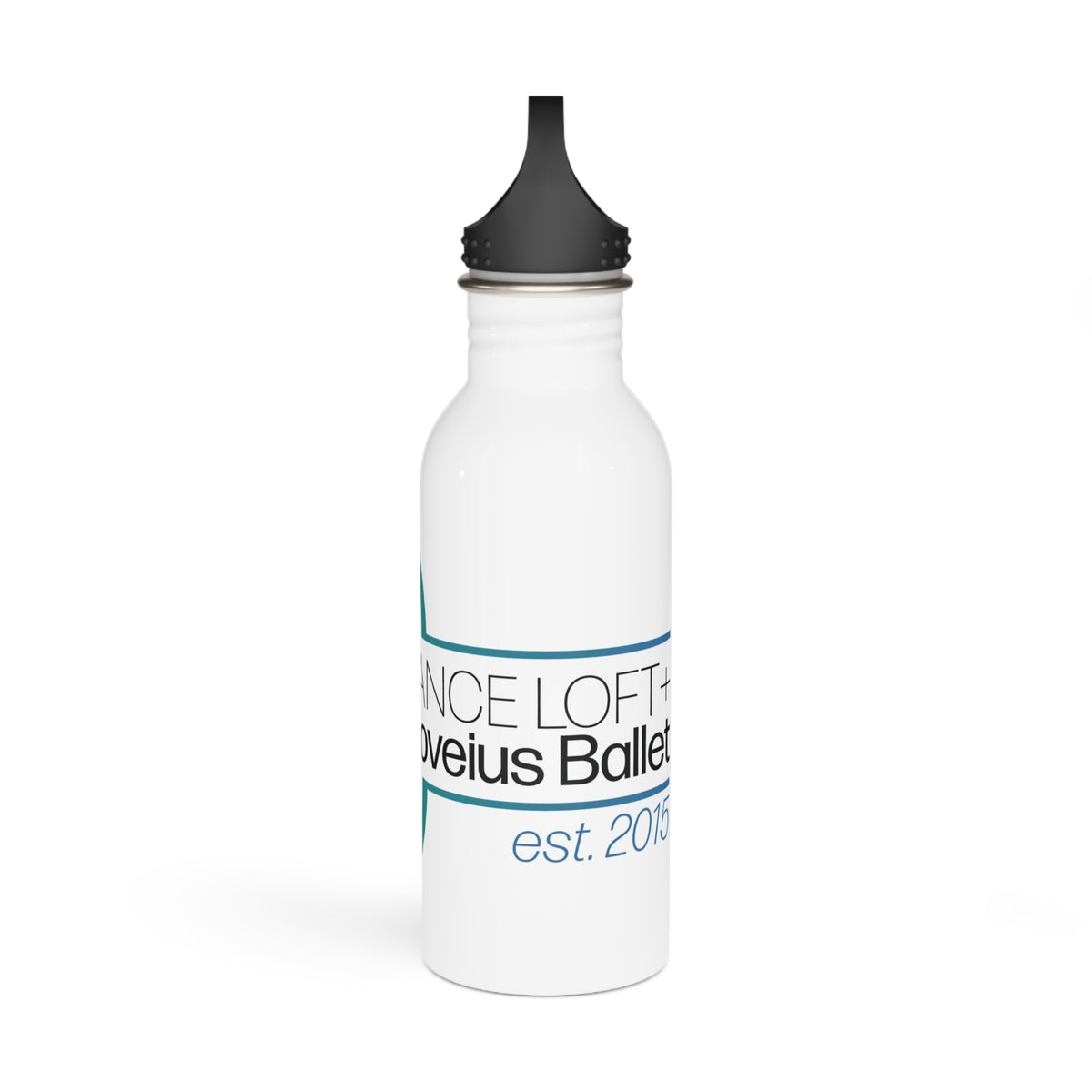 Dance Moveius Stainless Steel Water Bottle — Retro Teal Logo Sports Bottle