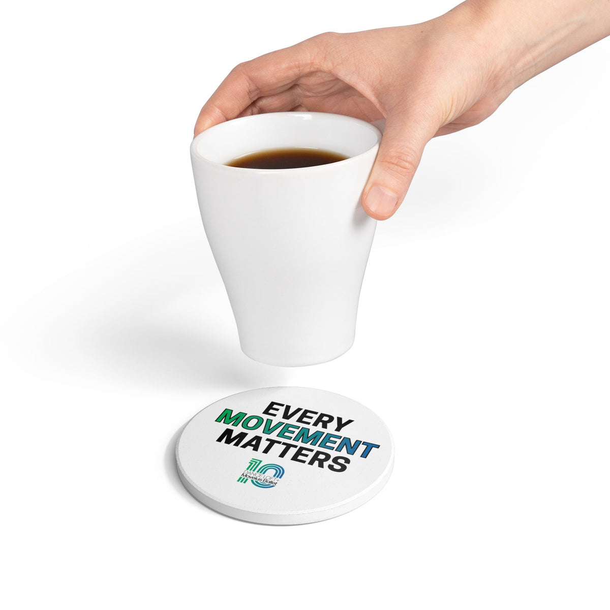 Ceramic Coaster — "Every Movement Matters" Inspirational Dance 10th Anniversary Coaster