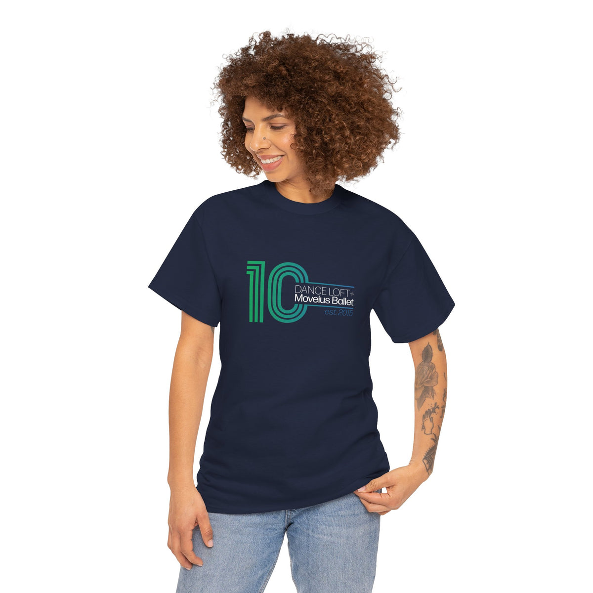 Retro '10' Minimalist Stripe Graphic Tee - Modern Vintage Number Design