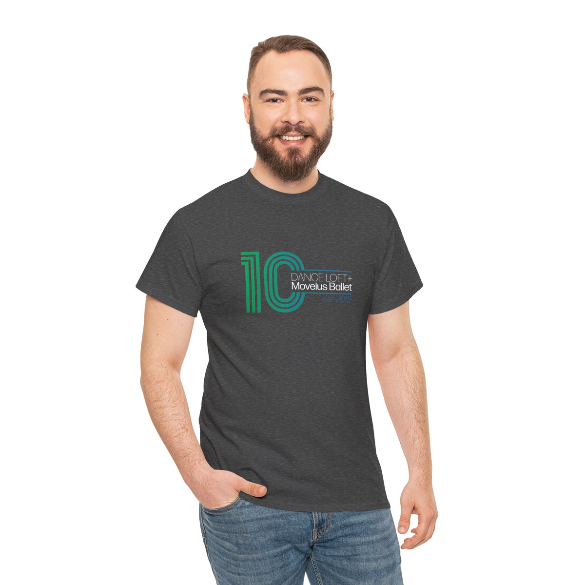 Retro '10' Minimalist Stripe Graphic Tee - Modern Vintage Number Design