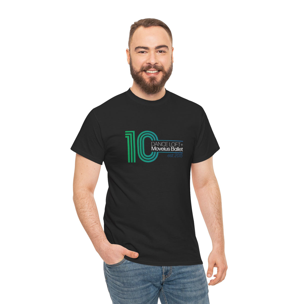 Retro '10' Minimalist Stripe Graphic Tee - Modern Vintage Number Design