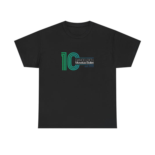 Retro '10' Minimalist Stripe Graphic Tee - Modern Vintage Number Design