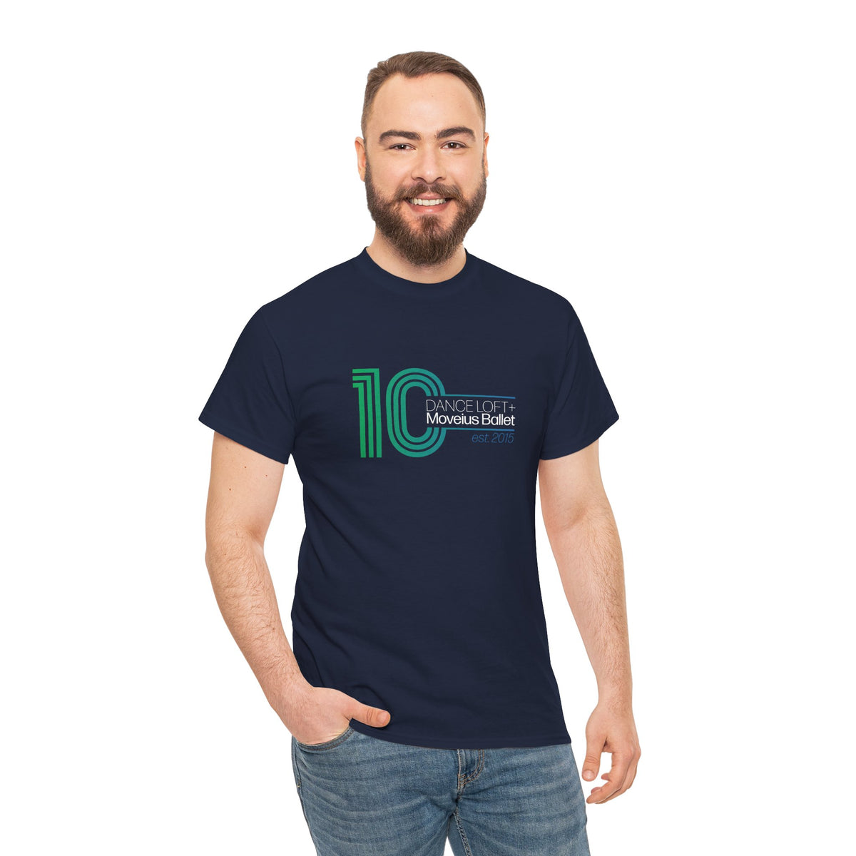 Retro '10' Minimalist Stripe Graphic Tee - Modern Vintage Number Design