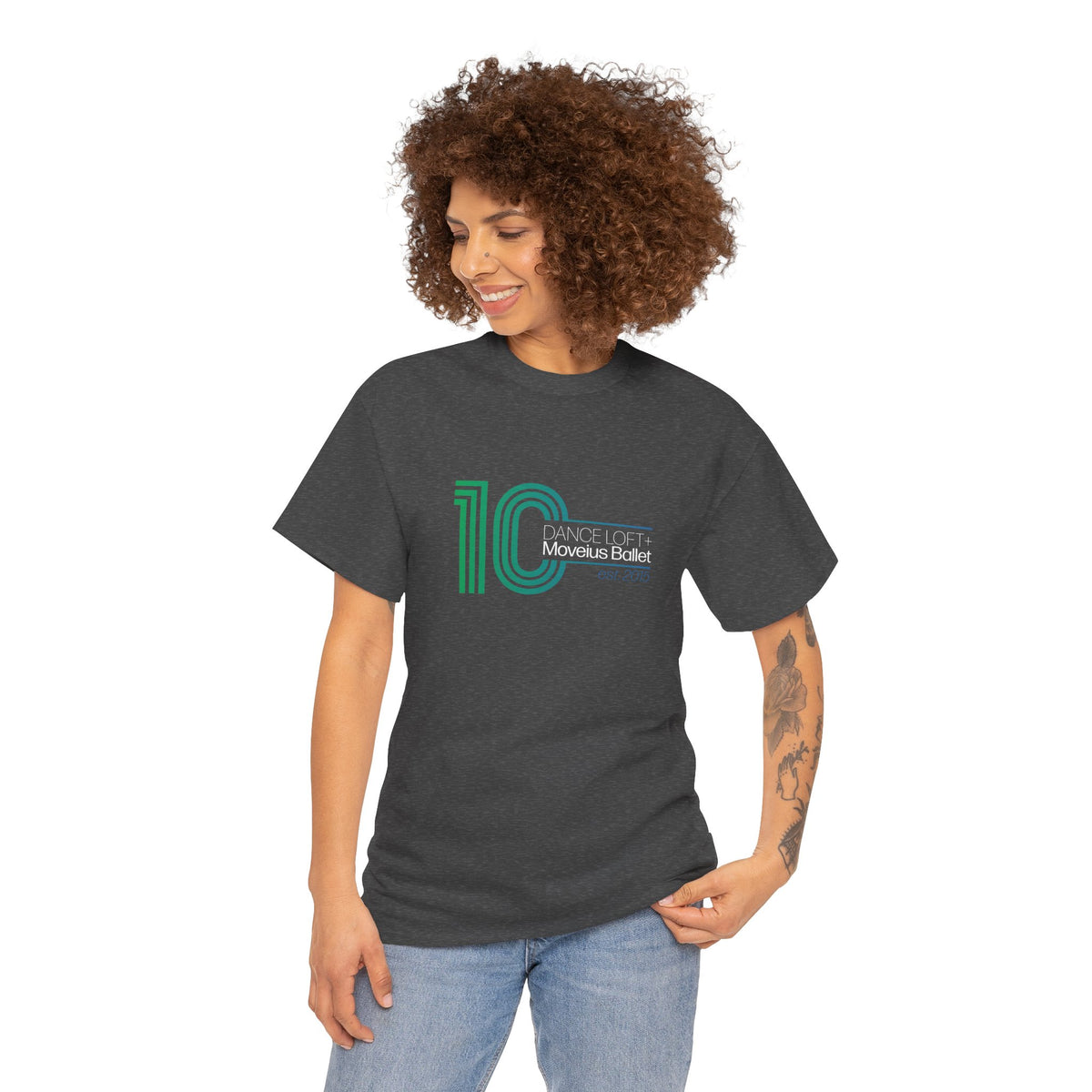 Retro '10' Minimalist Stripe Graphic Tee - Modern Vintage Number Design