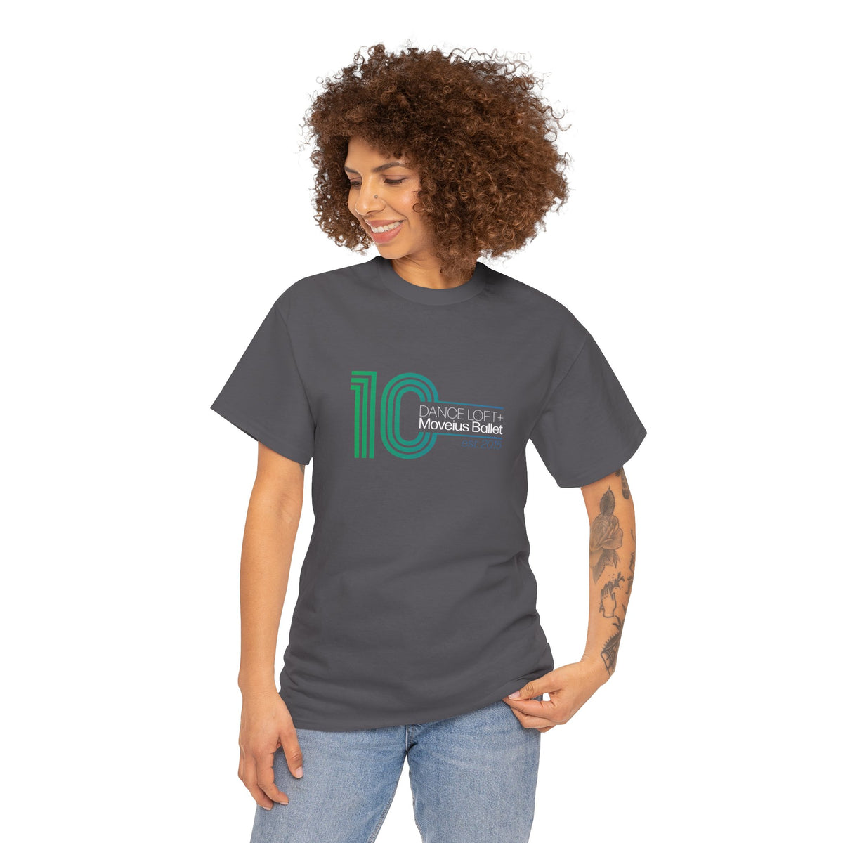 Retro '10' Minimalist Stripe Graphic Tee - Modern Vintage Number Design