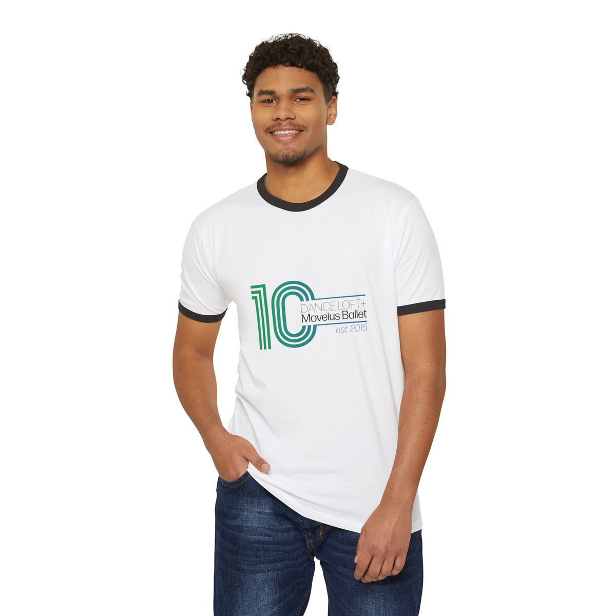 10th Anniversary Dance Logo Ringer T-Shirt — Movexus Ballet est. 2015
