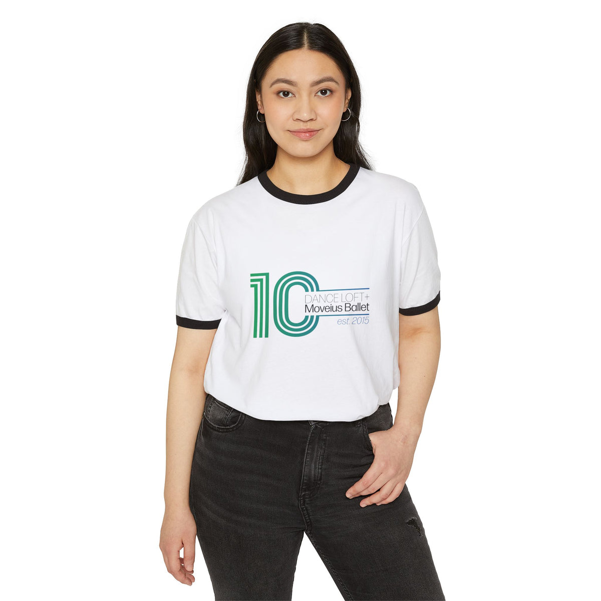 10th Anniversary Dance Logo Ringer T-Shirt — Movexus Ballet est. 2015