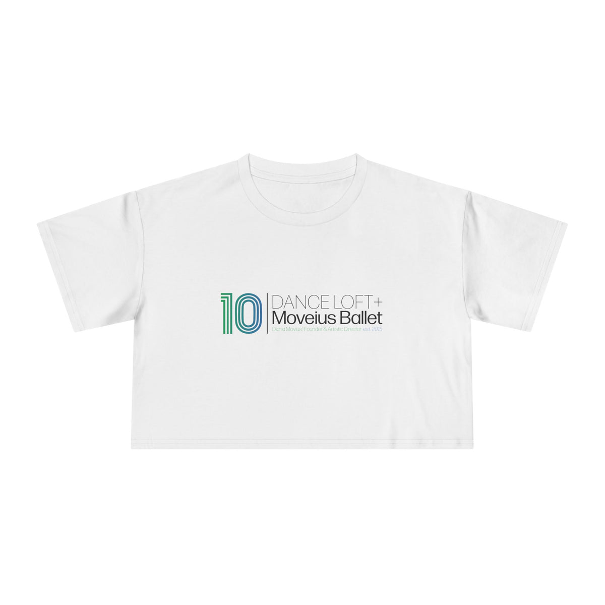 Crop Tee — '10 Dance Loft Moveius Ballet' Minimalist Ballet Logo Top