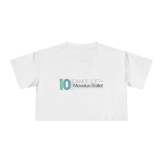 Crop Tee — '10 Dance Loft Moveius Ballet' Minimalist Ballet Logo Top