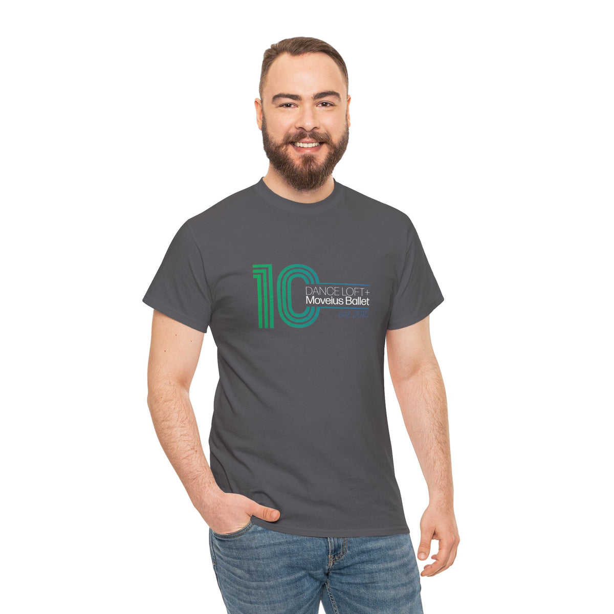 Retro '10' Minimalist Stripe Graphic Tee - Modern Vintage Number Design